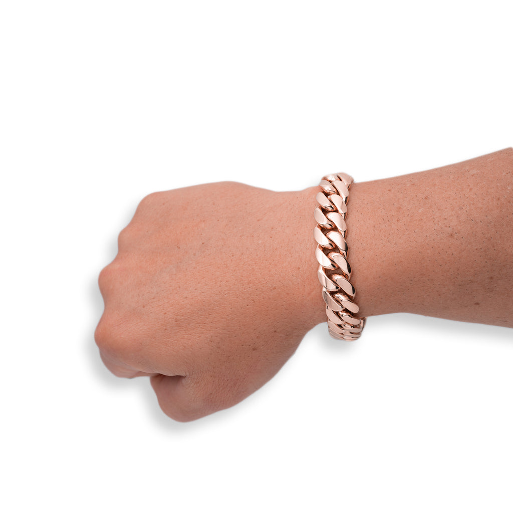 Rose gold cuban hot sale link bracelet