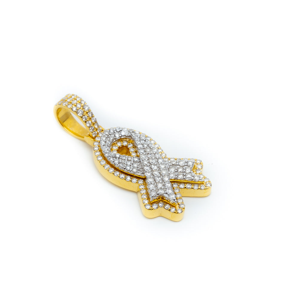 Fashion diamond ribbon pendant