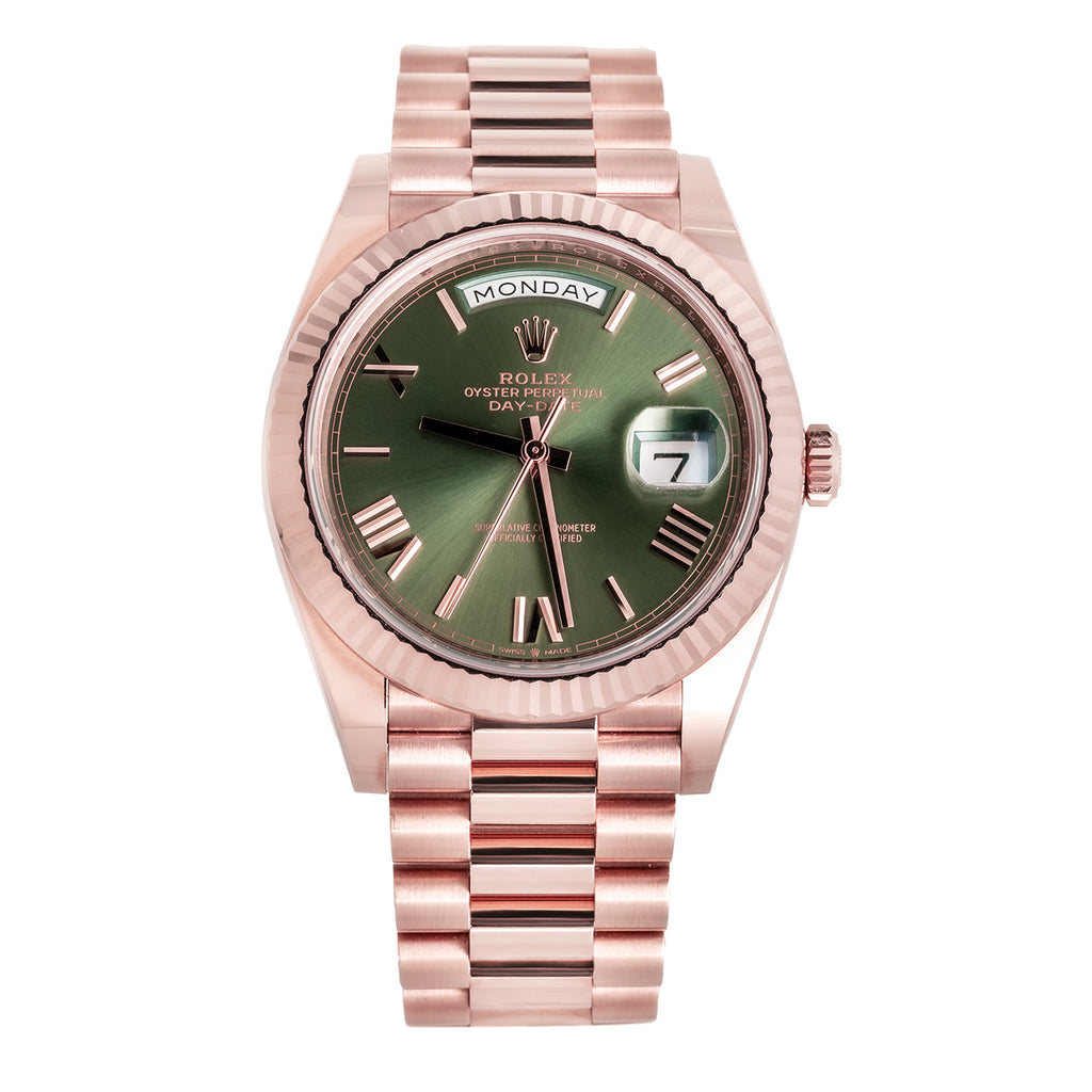 Rolex green hot sale rose gold