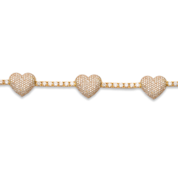 Tennis Bracelet With Hearts