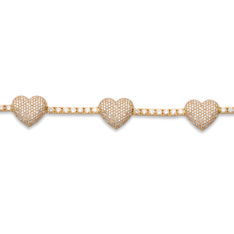 Tennis Bracelet With Hearts