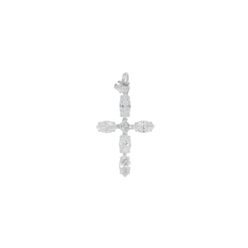 Cross With Oval Diamond's