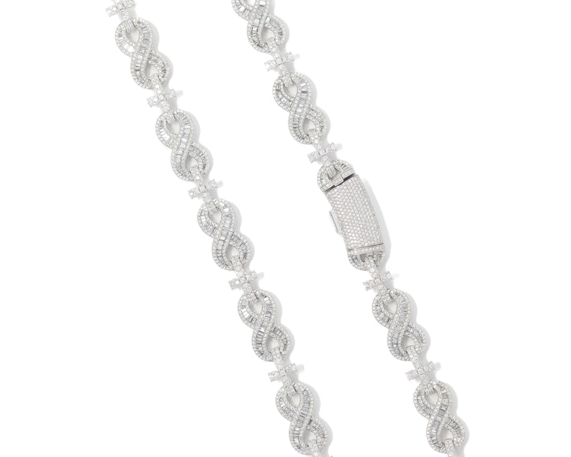 Infinity Chain With Diamonds and baguettes