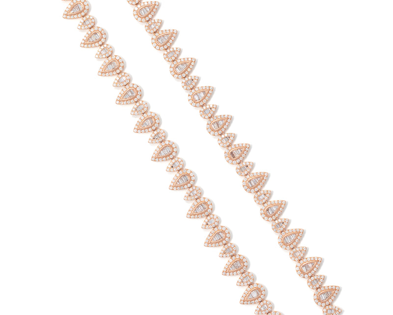 Tear Chain With Diamonds and baguettes