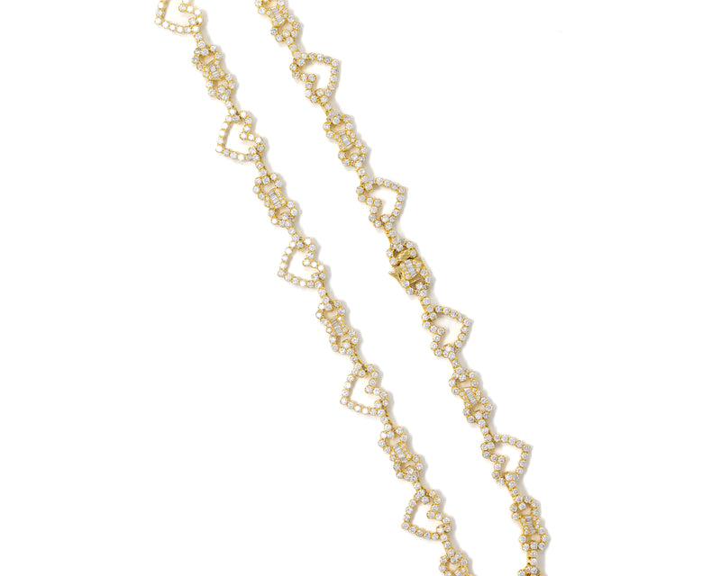 Heart And Infinity Chain With Diamonds & Baguettes