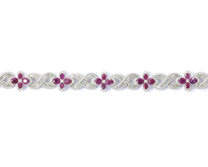 Infinity Bracelet With Diamond's & Ruby's