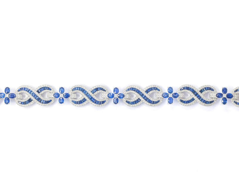 Infinity Bracelet With Diamonds & Sapphires