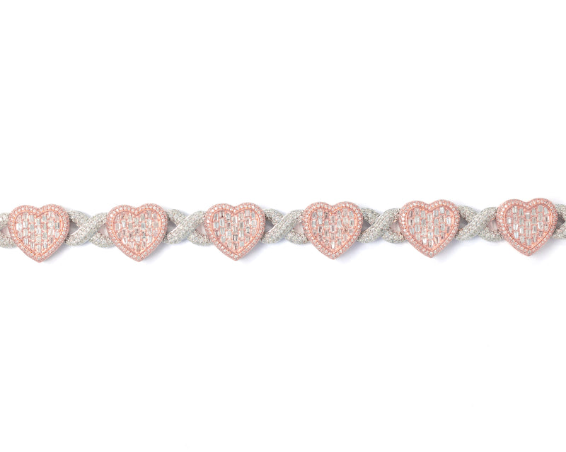 2 Tone Heart Bracelet