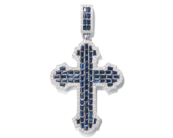 Cross With Diamonds And Sapphires