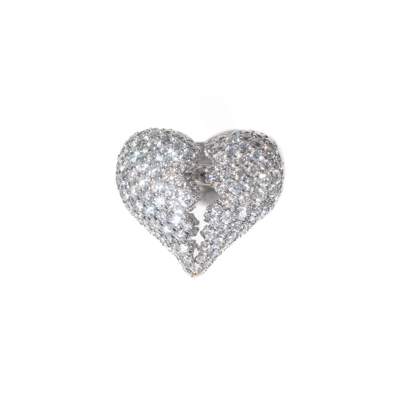 Broken Heart Ring With Diamonds