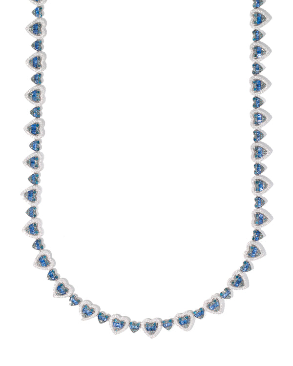 Heart Neckless With Blue Sapphires