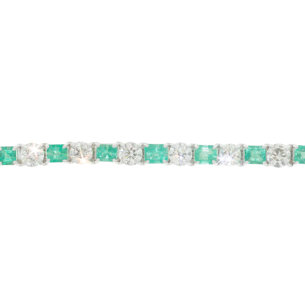 Tennis Bracelet With Green Emeralds
