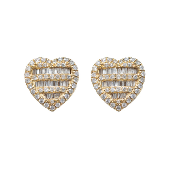 Heart Earring With Diamonds & Baguettes