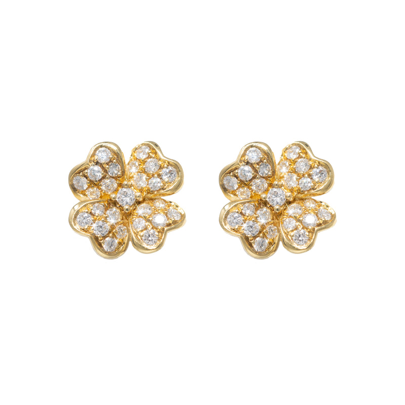 Flower Earrings With Diamonds