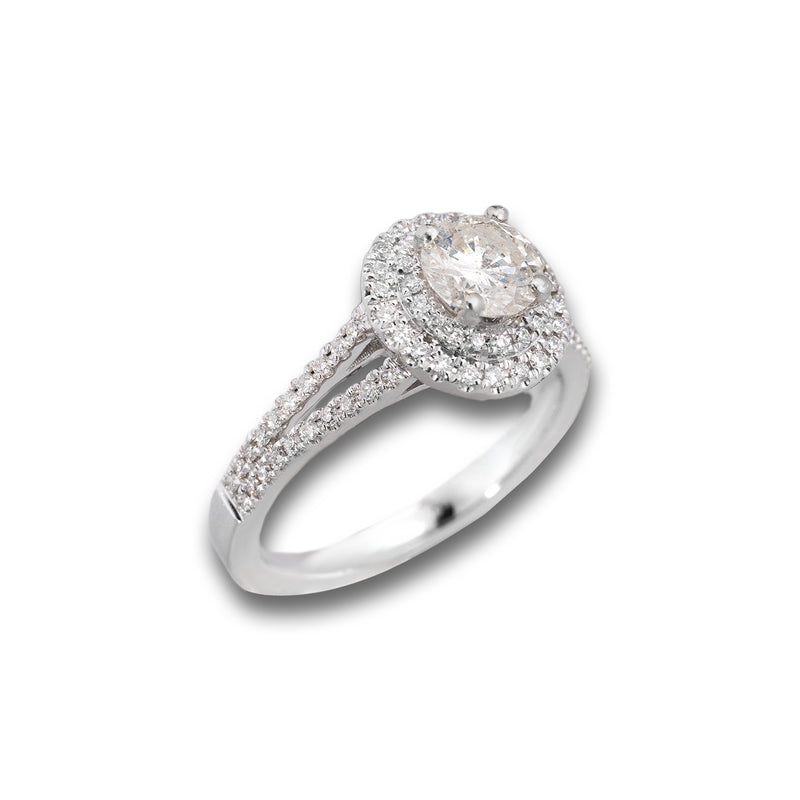Engagement Ring With Diamond Center Stone