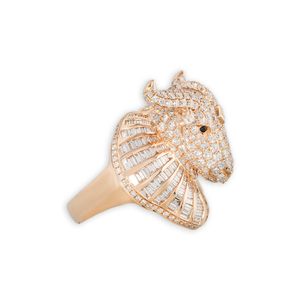 Goat Ring With Diamonds