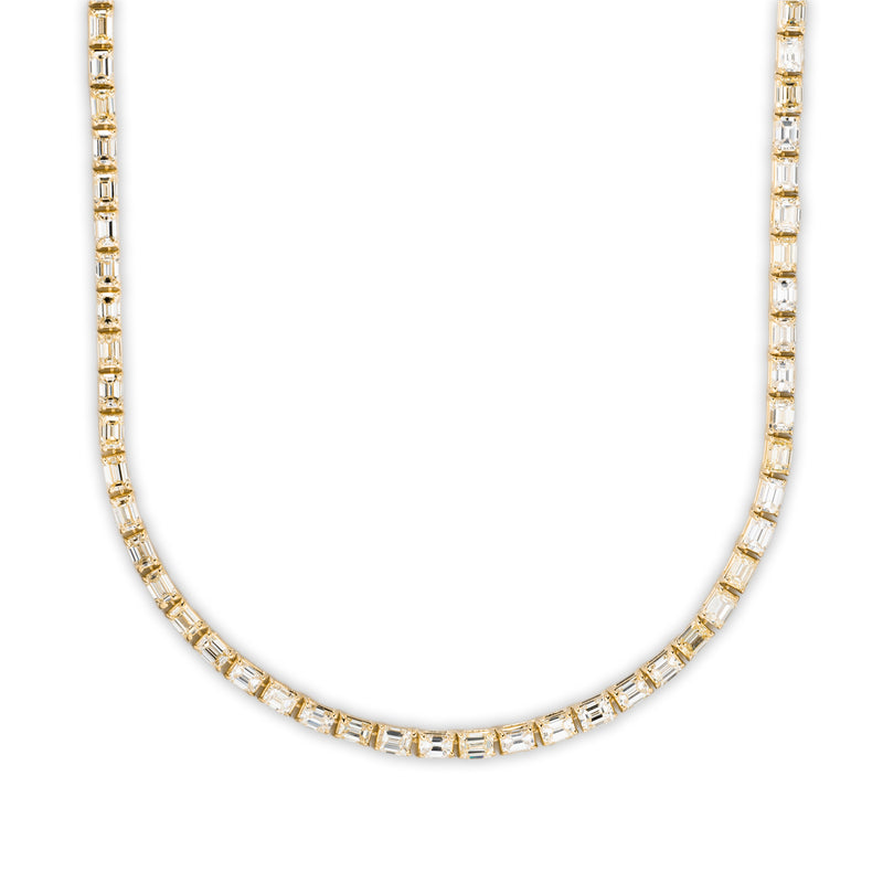 Yellow Gold Emerald Tennis Chain