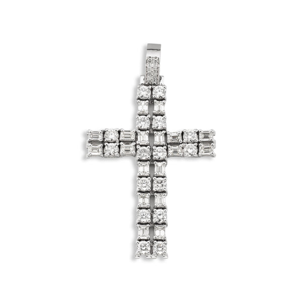 Cross Charm With Emeralds
