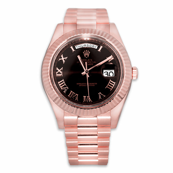 Rose Gold Presidential Chocolate Dial