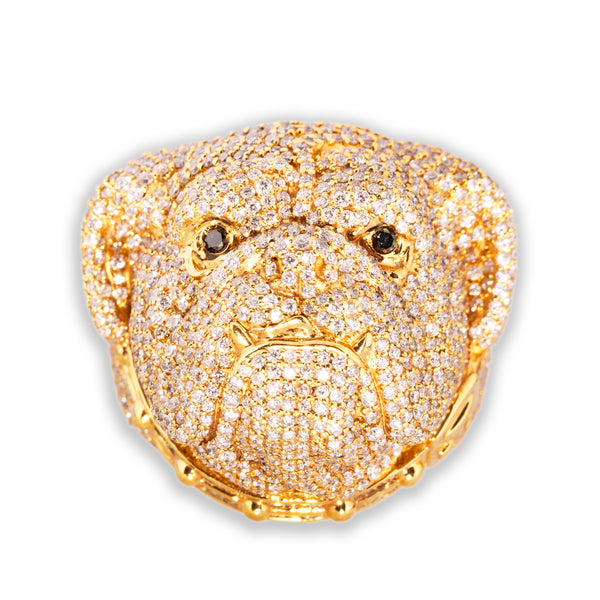 Bull Dog Ring With Diamonds