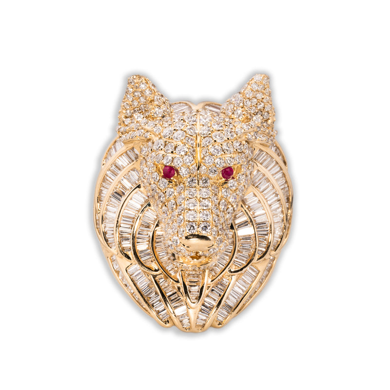 Wolf Ring With Diamonds