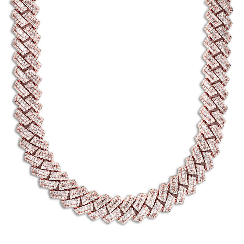 Women`s Cuban Link Chain With Baguettes