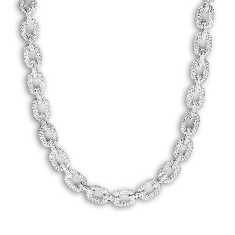 Oval Link Chain With Diamonds