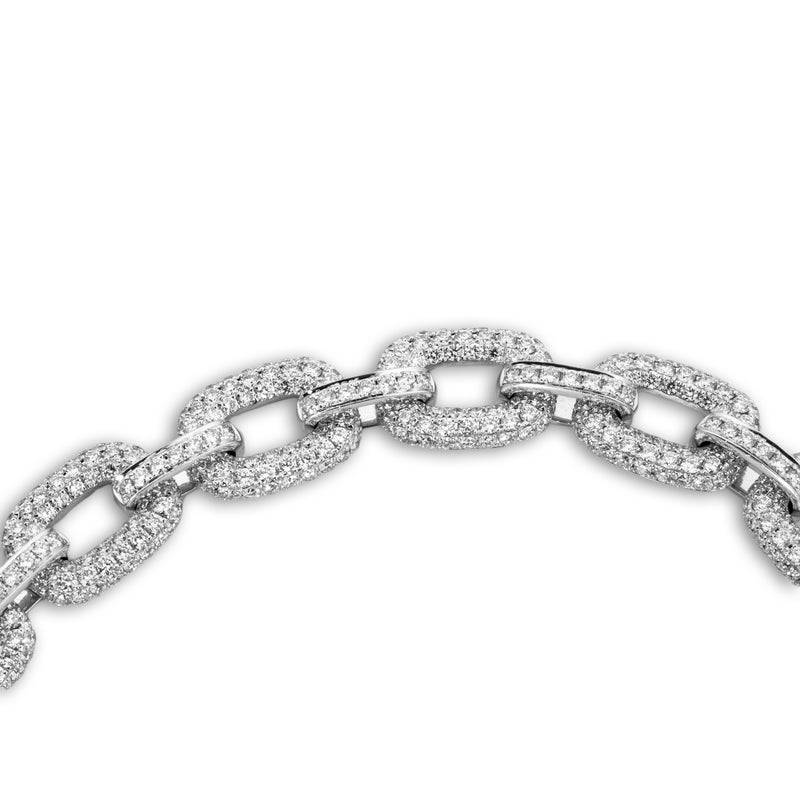 Oval Link Chain With Diamonds