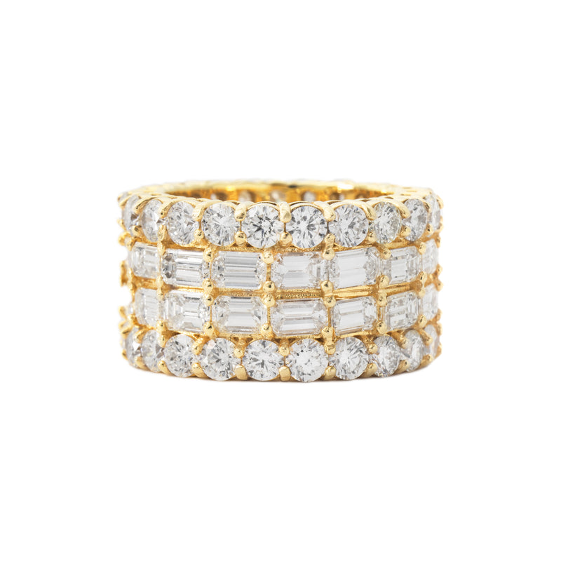 Four Layer Diamond Ring with Baguettes