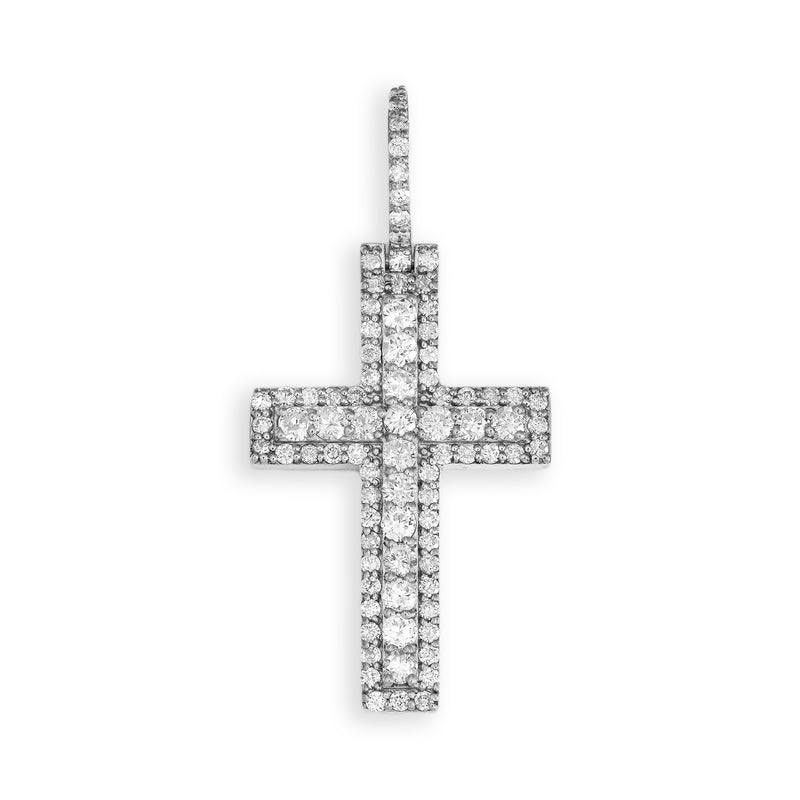Large Cross Charm With Diamonds