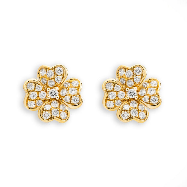 Flower Earrings With Diamonds