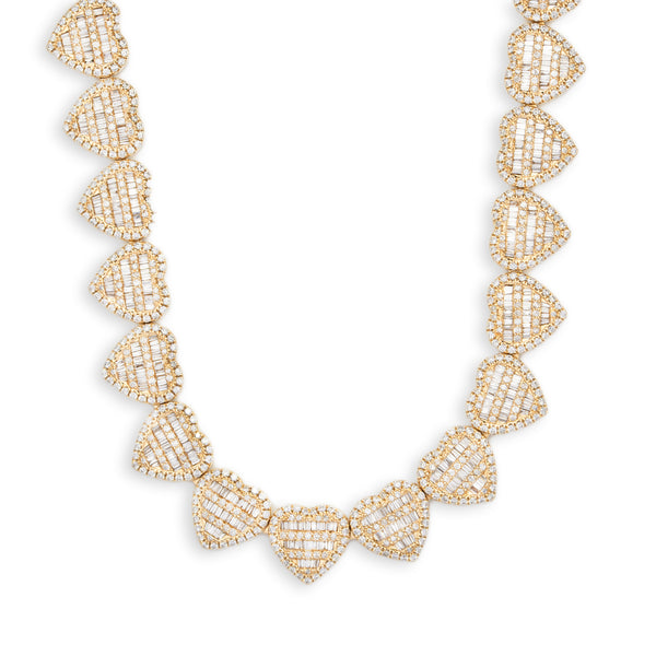 Heart Necklace With Baguette Diamonds