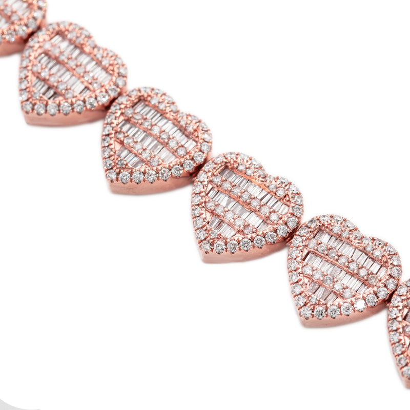 Heart Necklace With Baguette Diamonds