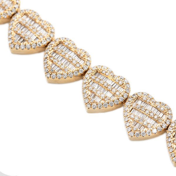 Heart Necklace With Baguette Diamonds