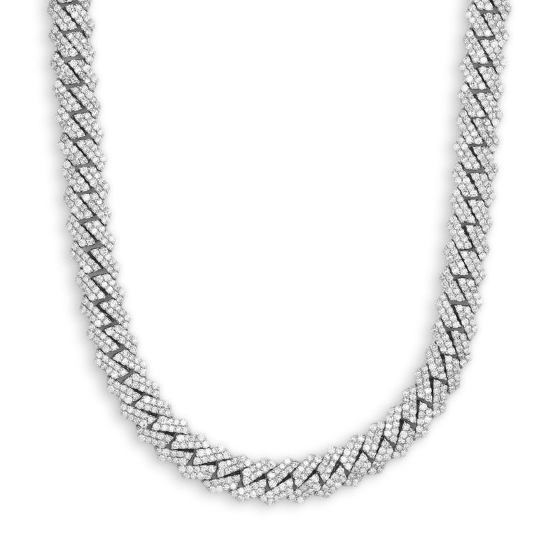 Thin Cuban Necklace With Diamonds