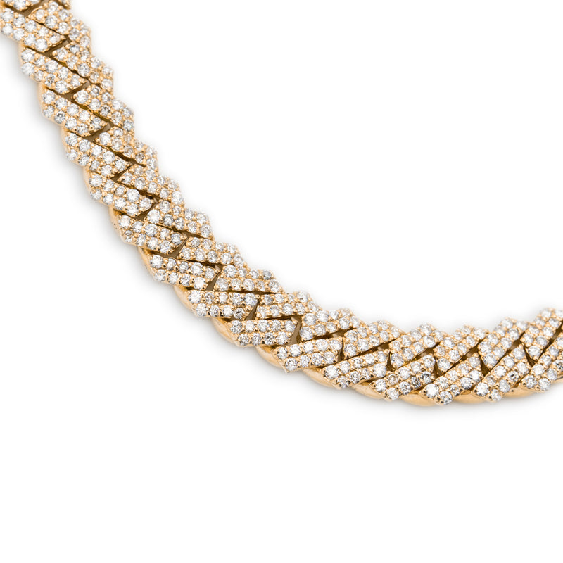 Thin Cuban Necklace With Diamonds