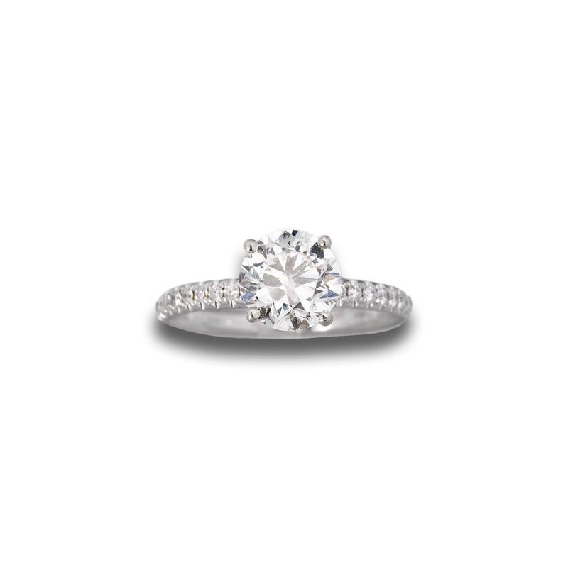 Engagement Ring With Diamond Center Stone