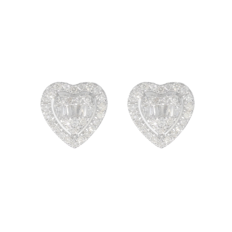 Heart Earrings With Diamonds