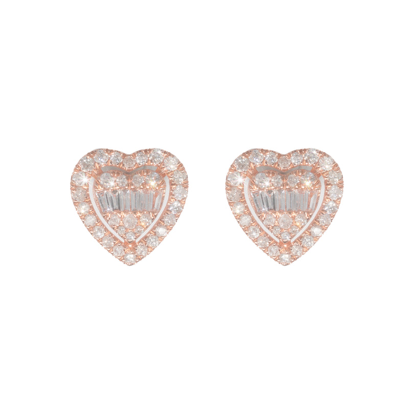 Heart Earrings With Diamonds