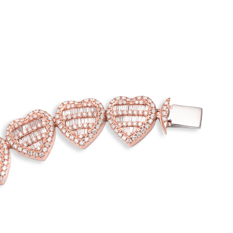 Heart Bracelet With Diamonds and Baguettes