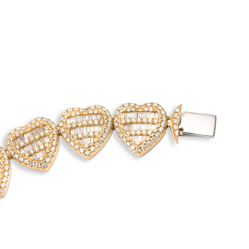 Heart Bracelet With Diamonds and Baguettes