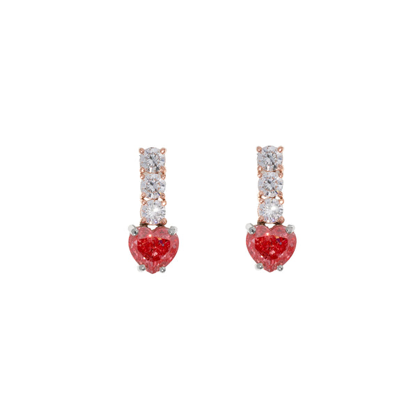Lab Fancy Heart Earrings