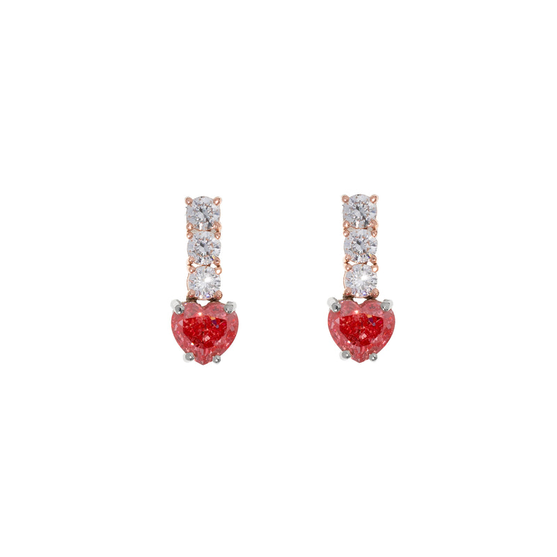Lab Fancy Heart Earrings