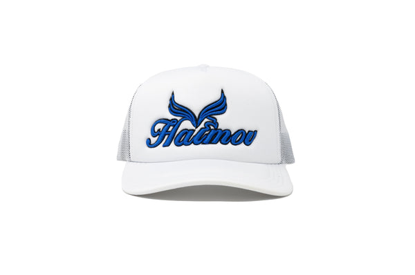White & Blue Trucker Hat