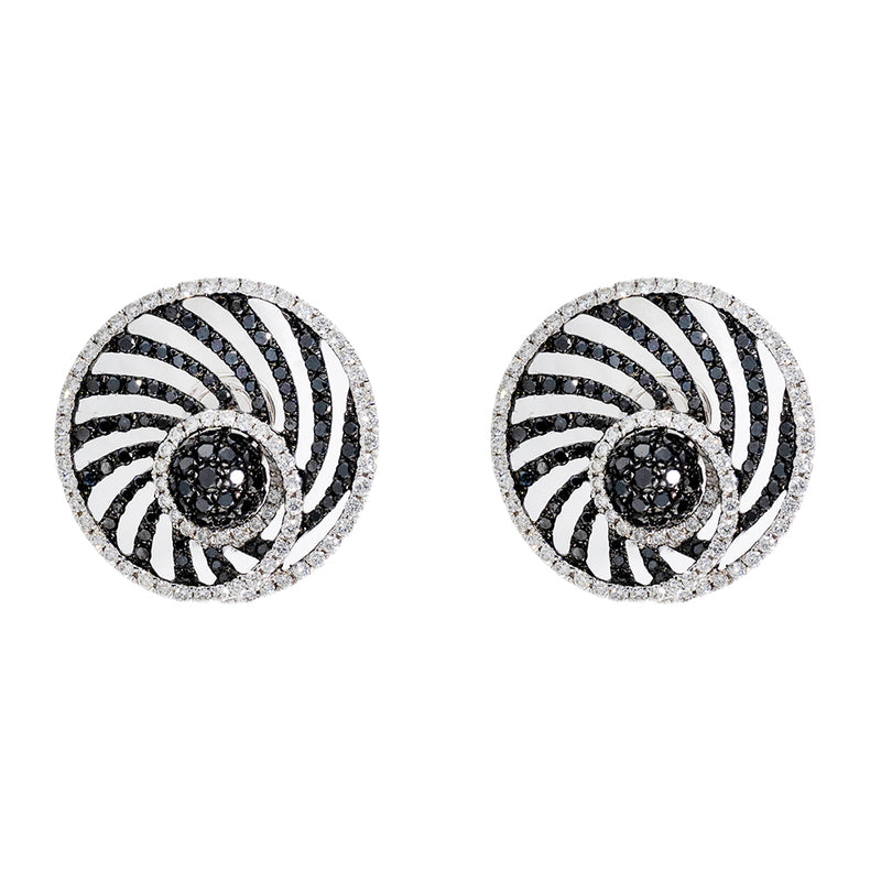 Earrings With Black And White Diamonds
