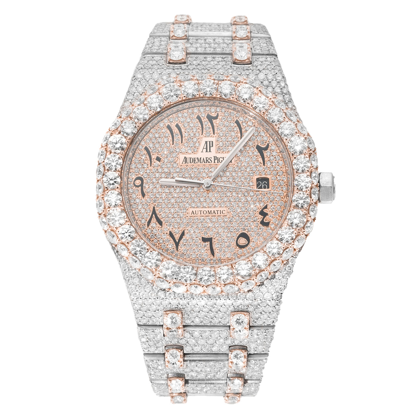 Iced Out Audemars Piguet With Arabic Numerals Haimov Jewelers