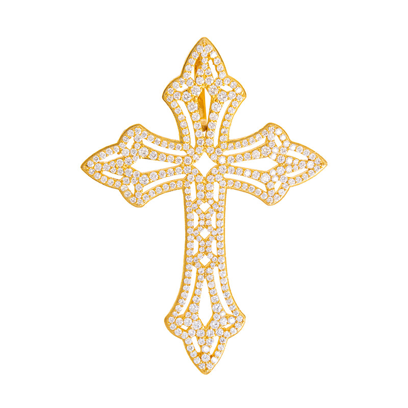 Large Cross Pendant With Diamonds