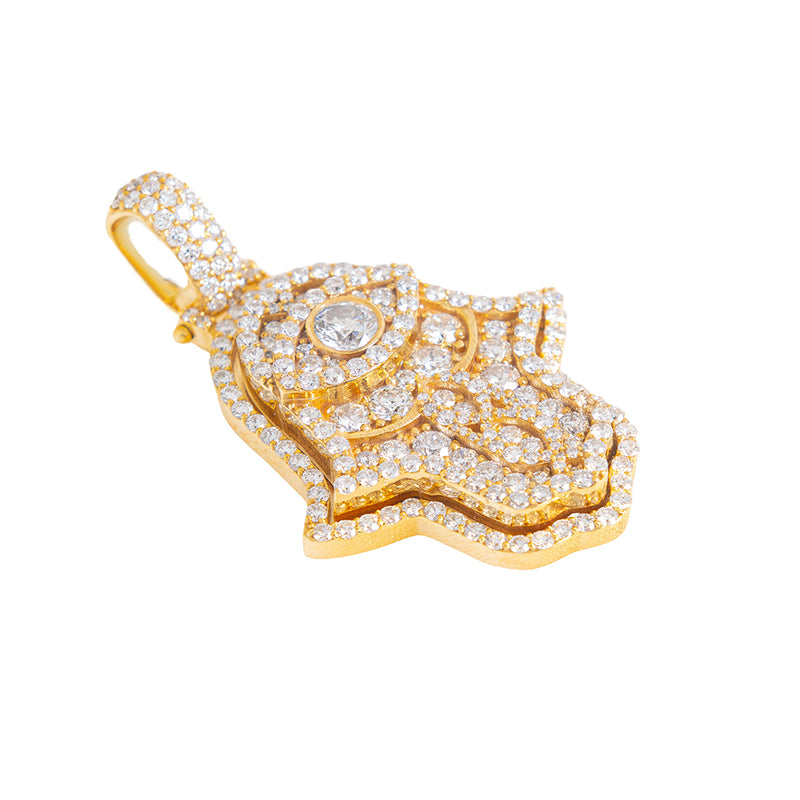 Medium Hamsa Pendant With Diamonds