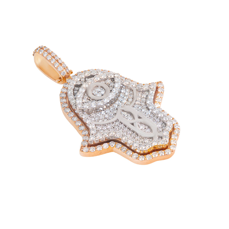 Medium Hamsa Pendant With Diamonds