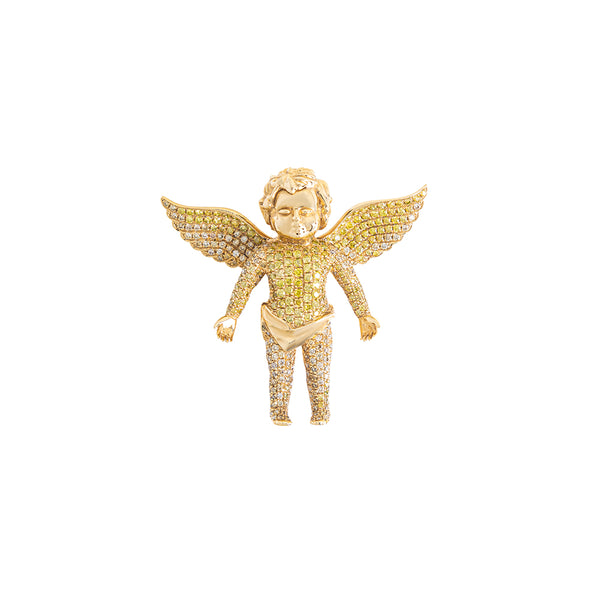 Angel Pendant With Diamonds - Yellow